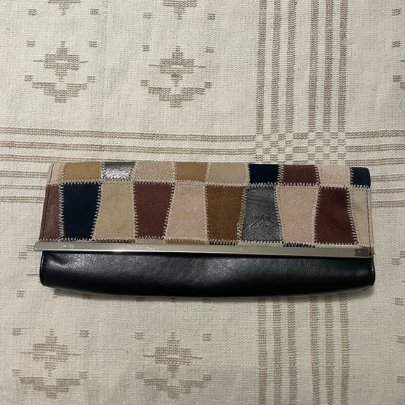 Necessary Objects Handbags - Necessary Objects Patchwork Clutch - Multicolor and Black